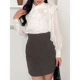 オフホワイト | フリルリボン2WAY長袖ブラウス | dazzlin