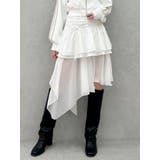 オフホワイト | 2ピースティアードミニスカート | dazzlin