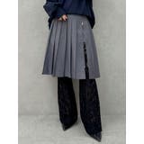 チャコールグレー | ジップスリットミディスカート | dazzlin