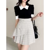 グレー | レイヤードプリーツミニスカート | dazzlin