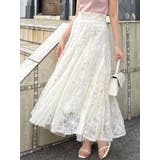 アイボリー | 【再生産】スパンコールチュールスカート | dazzlin