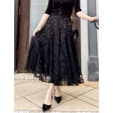 ブラック | 【再生産】スパンコールチュールスカート | dazzlin