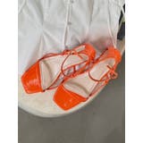 オレンジ | シンプルストラップサンダル | dazzlin