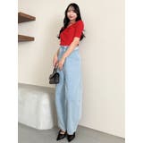 フロントツイストリボン5分袖ニットトップス | dazzlin | 詳細画像24