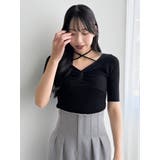 フロントツイストリボン5分袖ニットトップス | dazzlin | 詳細画像26