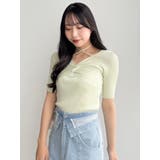 フロントツイストリボン5分袖ニットトップス | dazzlin | 詳細画像30