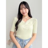 フロントツイストリボン5分袖ニットトップス | dazzlin | 詳細画像31