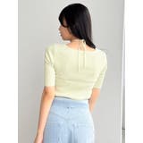 フロントツイストリボン5分袖ニットトップス | dazzlin | 詳細画像33