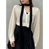 ベージュ | シアーカーデタイセットニット | dazzlin