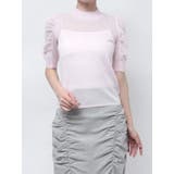 ピンク | コンパクトギャザーシアーニットトップス | dazzlin