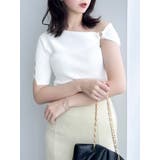 オフホワイト | ワンショルリングリブニット | dazzlin