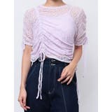 ピンク | ギャザーリボンレーストップス | dazzlin