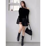 アシメギャザーシアーベロアカットソー | dazzlin | 詳細画像14