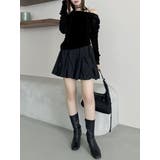 アシメギャザーシアーベロアカットソー | dazzlin | 詳細画像16