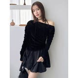 アシメギャザーシアーベロアカットソー | dazzlin | 詳細画像8