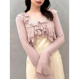 ピンク | ペプラムフリルリボンカーデ | dazzlin