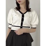 オフホワイト | 半袖マリンカーデトップス | dazzlin