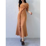 オレンジ | アシメレイヤードカットワンピース | dazzlin