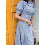 ブルー | 【POLO BCSコラボ/再生産】コルセットスウィッチングシャツワンピース | dazzlin