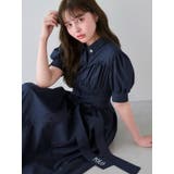 ネイビー | 【POLO BCSコラボ/再生産】コルセットスウィッチングシャツワンピース | dazzlin