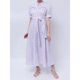 パープル | 【POLO BCSコラボ/再生産】コルセットスウィッチングシャツワンピース | dazzlin