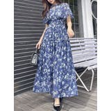 ネイビー | 【復刻】Watercolorflowerワンピース | dazzlin