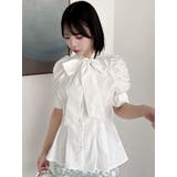 ペプラムタックボウタイブラウス | dazzlin | 詳細画像24