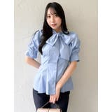 ペプラムタックボウタイブラウス | dazzlin | 詳細画像28