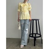 ペプラムタックボウタイブラウス | dazzlin | 詳細画像44