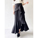 ブラック | ラップマーメイドラインスカート | dazzlin