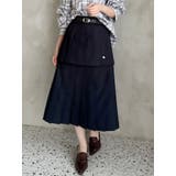 ネイビー | 【POLO BCSコラボ/再生産】レイヤードプリーツミディスカート | dazzlin