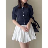 ネイビー | 【POLO BCSコラボ/再生産】ポロカーデニットトップス | dazzlin
