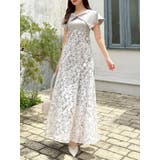 グレー | オパールフラワーコルセットワンピース | dazzlin