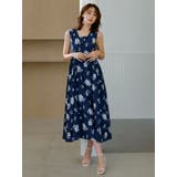 ネイビー | 【藤井サチコラボ】サイドボリュームドレス | dazzlin