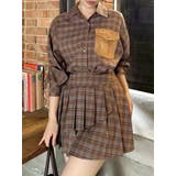 ブラウン | 【セットアップ対応】チェックオーバーアソートシャツ | dazzlin