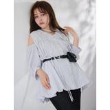 ギャザーバルーンペプラムブラウス | dazzlin | 詳細画像8 