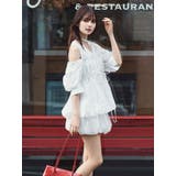 オフホワイト | ギャザーバルーンペプラムブラウス | dazzlin