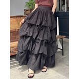 ブラック | コットンレースバルーンタックスカート | dazzlin