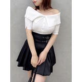 オフホワイト | 2WAYボタンオフショルニットトップス | dazzlin