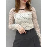 アイボリー | モチーフチュールシアートップス | dazzlin