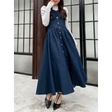 インディゴ | ブラトップレイヤードワンピース | dazzlin