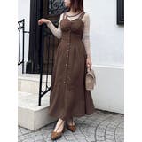 ブラウン | ブラトップレイヤードワンピース | dazzlin