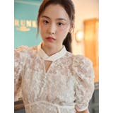 ネックツイスト刺繍レースドレス | dazzlin | 詳細画像3 