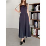 ネイビー | レイヤードライクリボンキャミワンピース | dazzlin