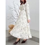 【WEB限定カラーあり】ダブルフリルフラワープリーツワンピース | dazzlin | 詳細画像1 