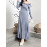 ブルー | クロスフリルカットワンピース | dazzlin