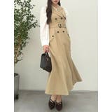 ベージュ | 【WEB限定カラーあり】トレンチディティールジレワンピース | dazzlin
