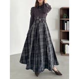 チャコールグレー | シャツカラーコルセットタックワンピース | dazzlin