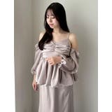 ペプラムギャザーバルーンブラウス | dazzlin | 詳細画像11 