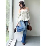 ペプラムギャザーバルーンブラウス | dazzlin | 詳細画像9 